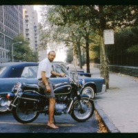 Dick Fine on his motorcycle